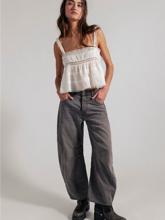 We The Free Denim - We The Free Good Luck Mid-Rise Barrel Jeans in Archive Grey